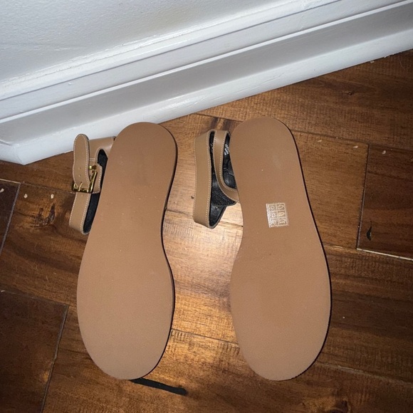 REISS Tan Leather Slingback Sandals Size 7.5 - Picture 8 of 12